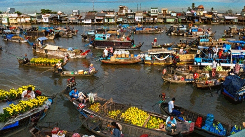Marché flottant de Cai Rang 